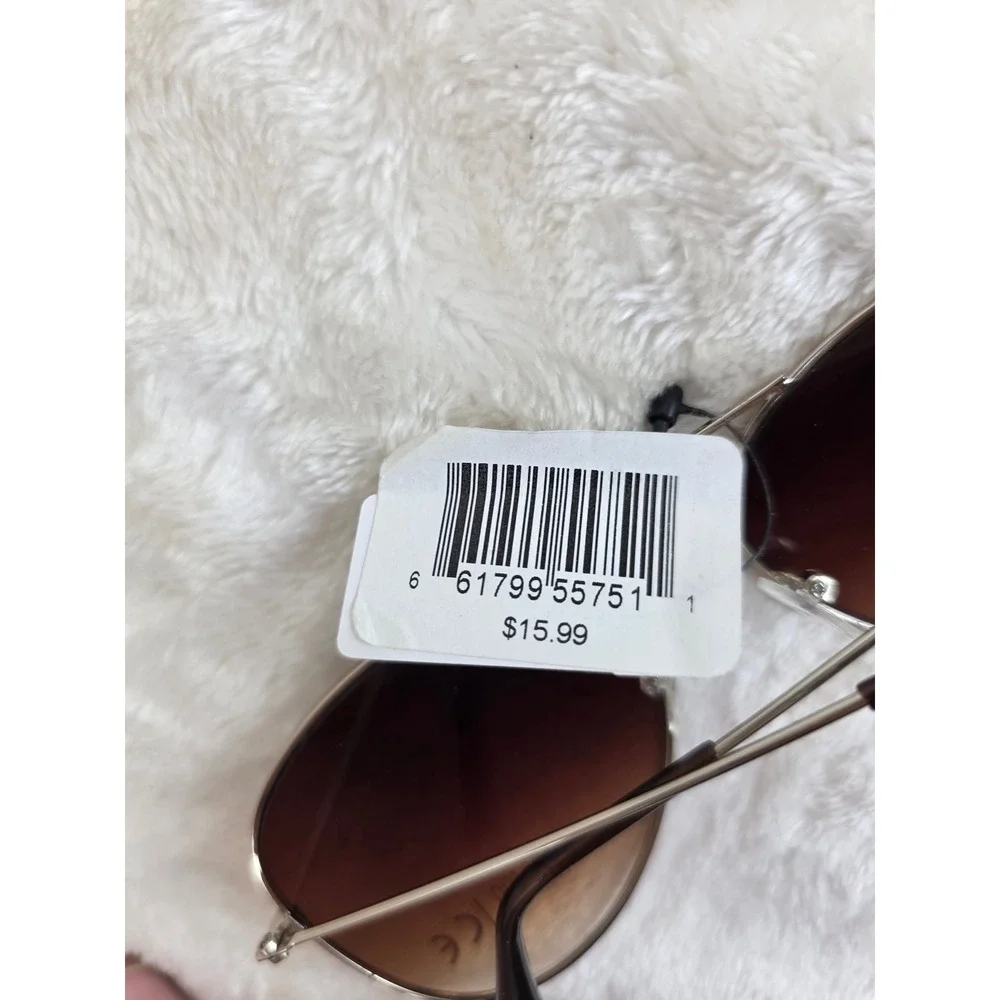 Aviator Sunglasses Brown Gradient Lenses UV 400 Protection Silver Frame‎